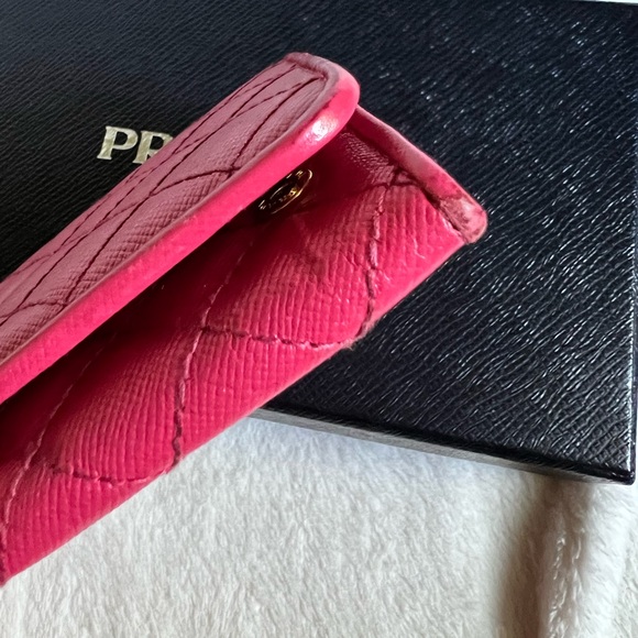 Prada saffiano quilted long wallet hot pink and gold tone hardware w box! EUD - Picture 10 of 16